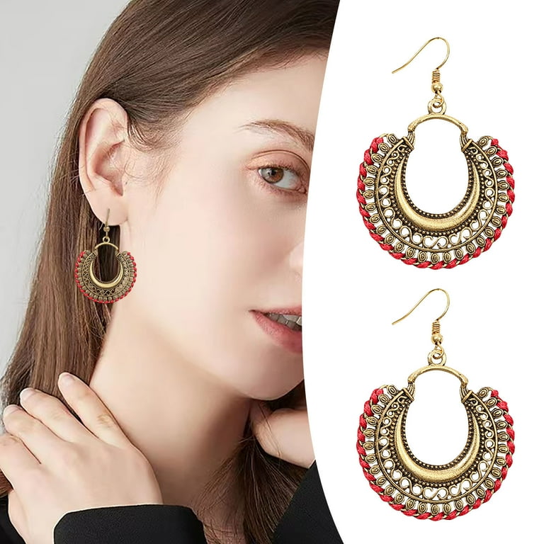 Earrings Latest Boho Earrings Metal Earrings Hollow Earrings Vintage Earrings Boho Earrings Set Ladies Girls 17 Mile Earrings Flat Back Earring Ear
