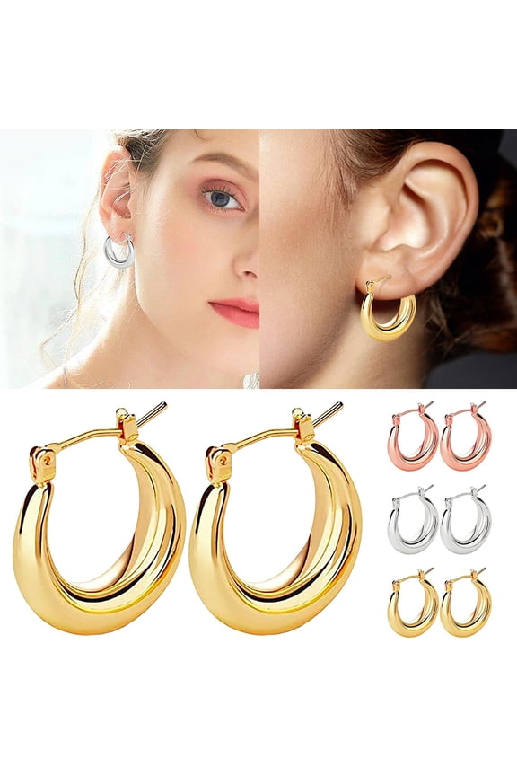 Earrings Minimalist Gold Jewelry for Women – Fashionable Accessory with Timeless Charm, 2.3x2.7 cm, Gold