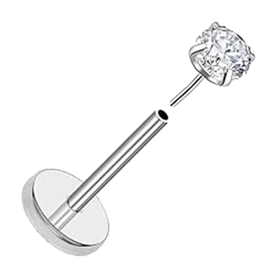 Earrings for Women and Men - Flat Back Non-Threaded Ear Nose Lip Cartilage Puncture Jewelry Set for Piercing Enthusiasts