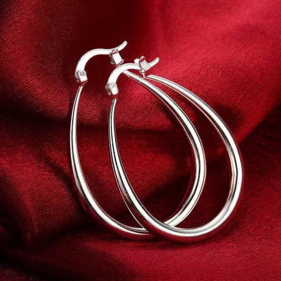 Earrings | Oversize Style Jewelry for Women â Silver Tone Large Round Metal Earrings for Everyday Wear and