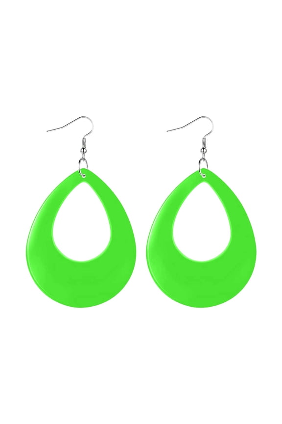 Earrings Product Category Neon Water Drop Pendant Earrings for 80s 90s Halloween Parties Retro Acrylic Pendant Jewelry Women