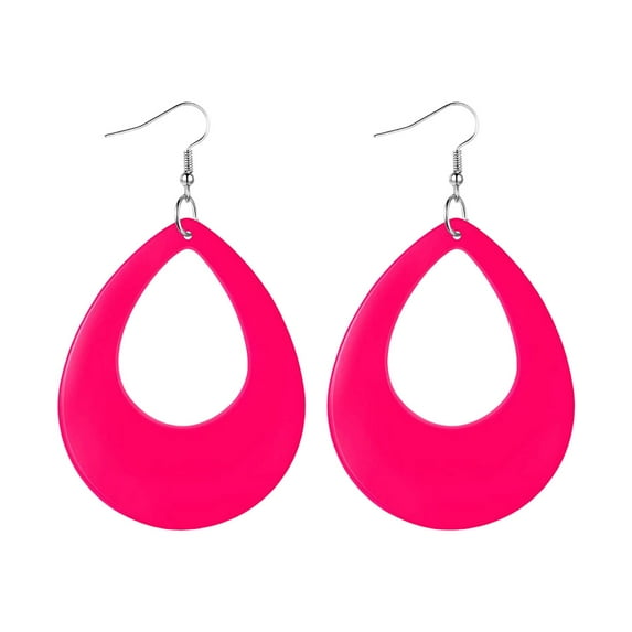 Earrings Product Category Neon Water Drop Pendant Earrings for 80s 90s Halloween Parties Retro Acrylic Pendant Jewelry Women