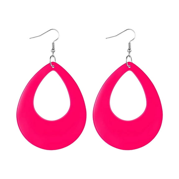 Earrings Product Category Neon Water Drop Pendant Earrings for 80s 90s Halloween Parties Retro Acrylic Pendant Jewelry Women