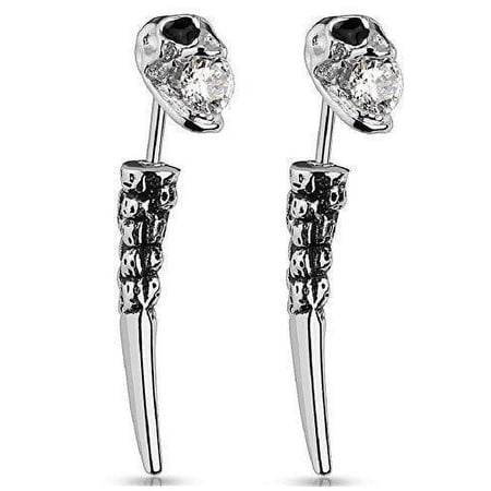 Earrings Rings Cheater Plug Skull Fake Taper Surgical Steel 16g Sold as pair