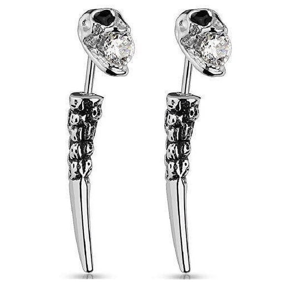 Earrings Rings Cheater Plug Skull Fake Taper Surgical Steel 16g Sold as pair