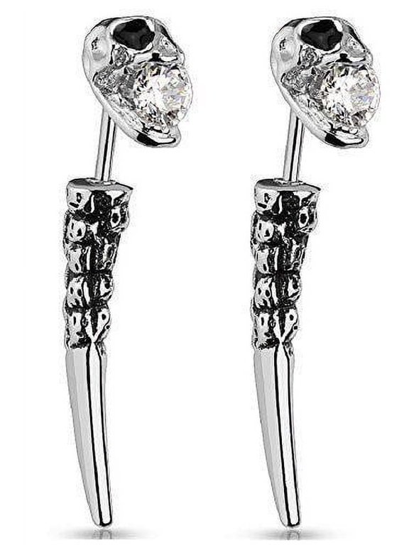 Earrings Rings Cheater Plug Skull Fake Taper Surgical Steel 16g Sold as pair