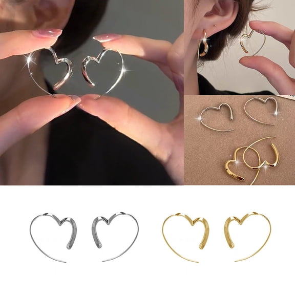 Earrings Stud Earrings for Women Heart Silver Earrings Earring Studs Senior Lightweight Contracted Show Temperament Delicate Full Zircon Earrings,15 g,Gold