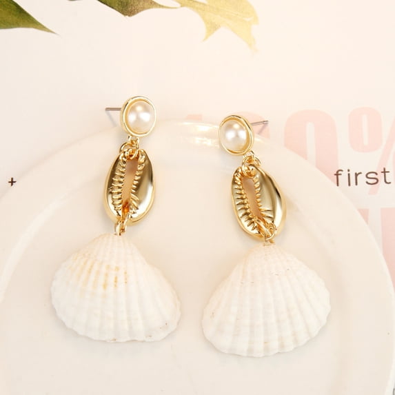 Earrings Summer Bohemia Seashell Pearl Studs for Beach Ocean Style Accessories Product Earrings 1