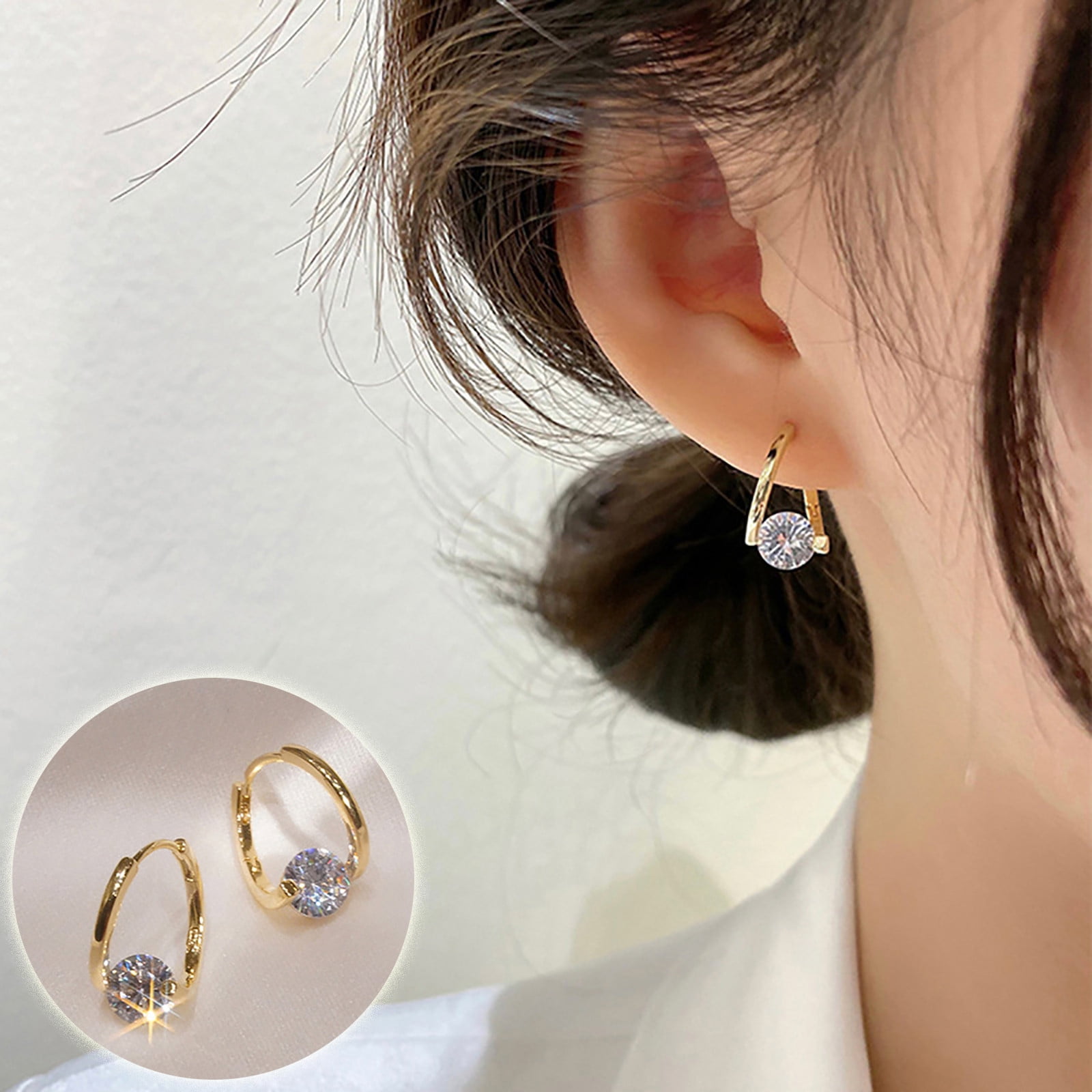 Fashionable And Elegant Colorful Peacock Single Stud 18K Gold Plated Alloy  Woman'S Ear Cuff, Cheap Cuff Earrings