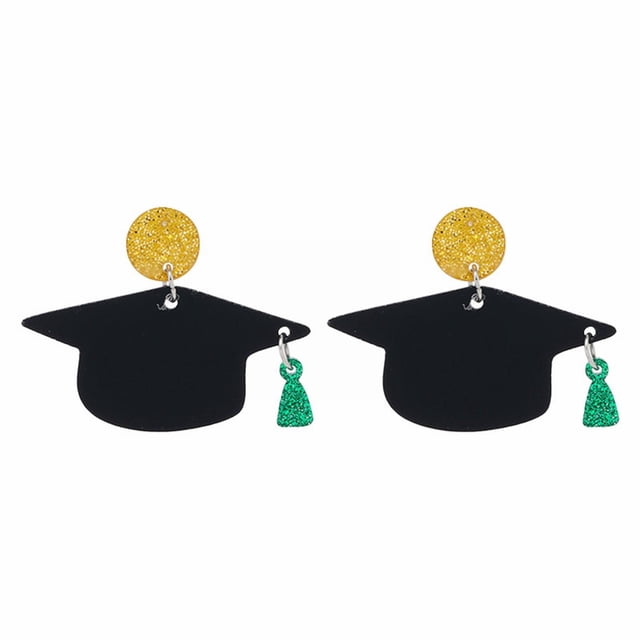 Graduation Cap Charm Earrings – Cute Dangle Drop Jewelry For Women & Girls, Congrats Grad Gift (Stainless Steel)