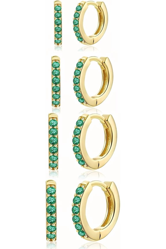 Earrings for Women, Hypoallergenic Small Hoop Earrings for Women Trendy,Cute Gold Tiny Cartilage Cubic Zirconia Earrings Sets for Multiple Piercing jewelry Gifts