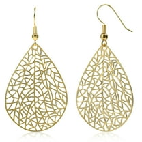 Earrings for Women, 14K Gold Plated Dangle Earrings, Handmade Filigree Earrings for Gift