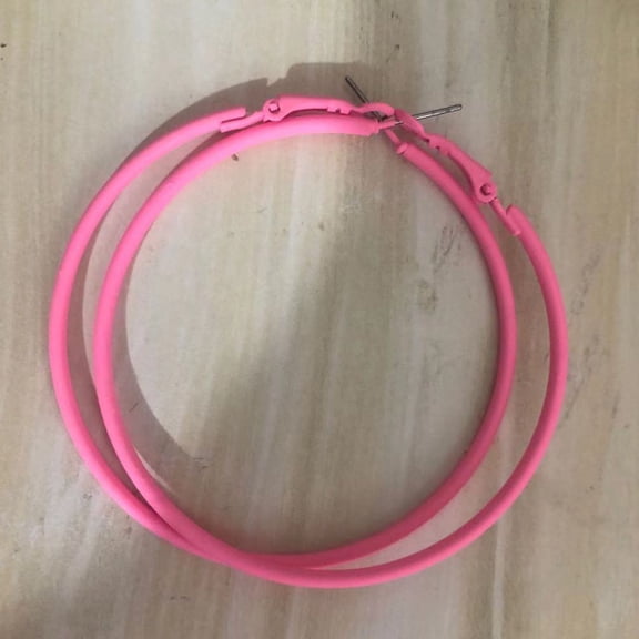 Earrings for Women - Big Stainless Steel Hoop Earrings Retro 80s 90s Neon Styles Large Party Dangle Jewelry Accessories