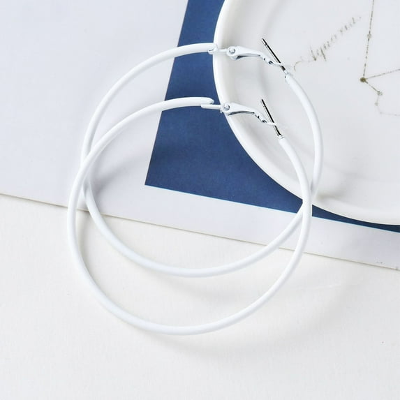 Earrings for Women - Big Stainless Steel Earrings Retro 80s 90s Neon Styles Large Party Dangle Jewelry Accessories