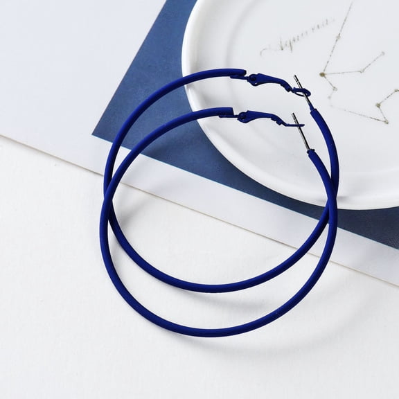 Earrings for Women Hoop Style 60MM Stainless Steel Large Retro Neon Dangle Earrings for Party and Everyday Wear