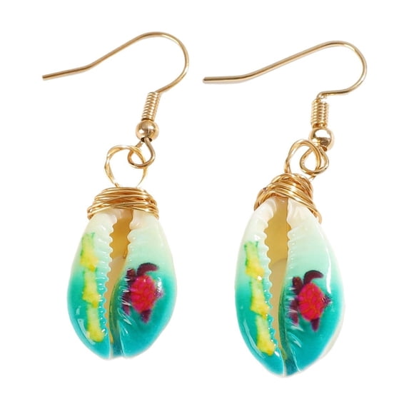 Earrings for Women New Beach Personalized Print Ear Hooks Elegant and Minimalist Ethnic Natural Earrings for Women