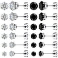 thumbnail image 1 of Earrings for Women Surgical steel Cubic Zirconia Stud Earrings Set（12 Pairs,Black&White，3mm-8mm）, 1 of 8