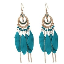 Earrings for Women Vintage Boho Feather Earrings Long Feather Earrings Earrings Bohemian Jewelry for Women