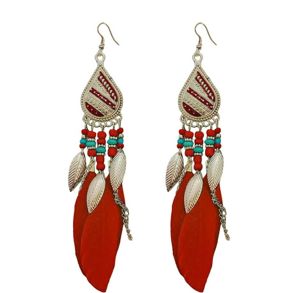 Earrings for Women Vintage Boho Feather Earrings Western Long Feather Earrings Earrings Bohemian Jewelry for Women