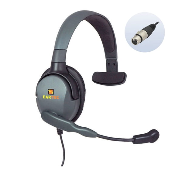 Eartec Max 4G Single-Ear Midweight Headset with Mic and 4-Pin XLR Female Connector for Pro Audio Radios