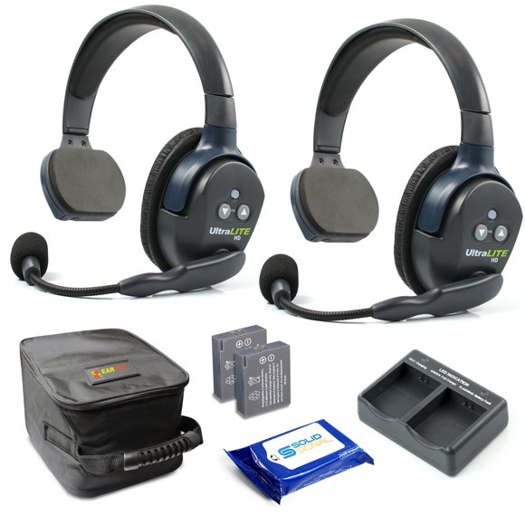 Solid Signal Over-Ear Wireless Headset with Cleaning Wipes Bundle