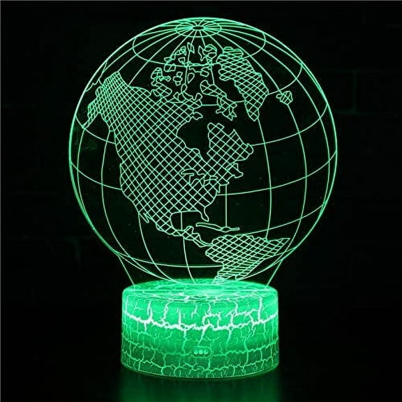Earth 3D Night Light,3D Illusion Lamp 16 Color Change Decor Lamp with Remote Control for Living Bed Room Bar Gift Toys - Gifts for Kids and Room Decor
