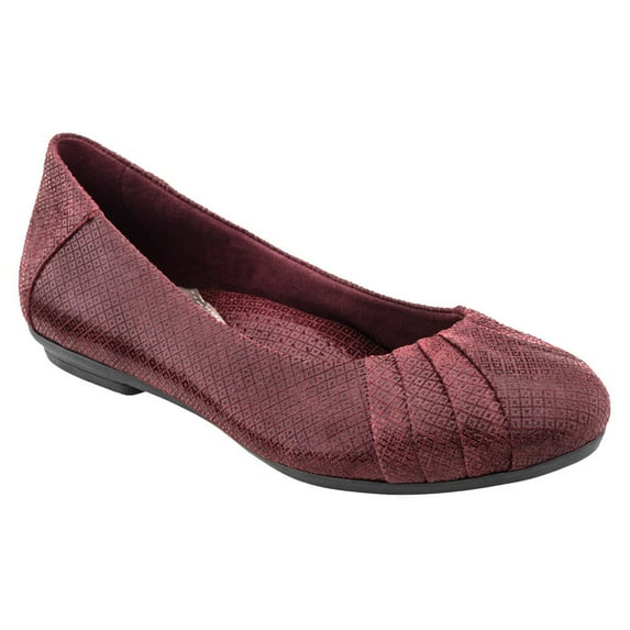 Earth 600575WPRT-BRG: Women's Bellwether Burgundy Print Suede Flats