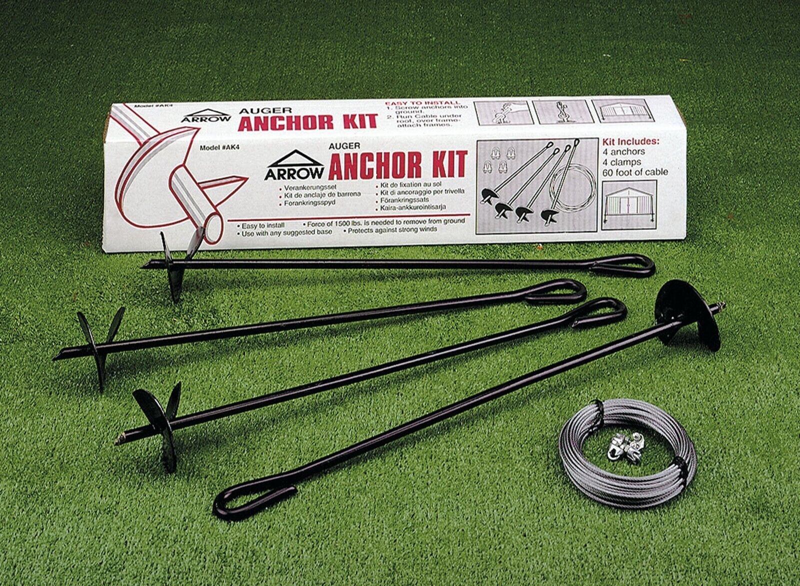 Earth Anchor (Auger and Cable) earth anchor, arrow storage shed anchor