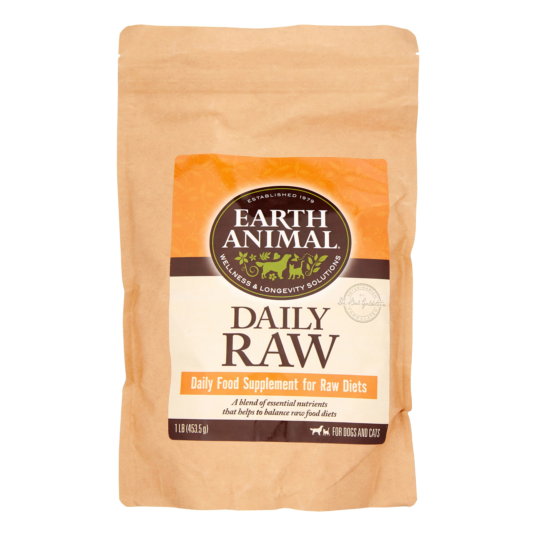 Earth Animal Daily Raw Complete Powder Dog & Cat Supplement, 1 Lb - image 1 of 3