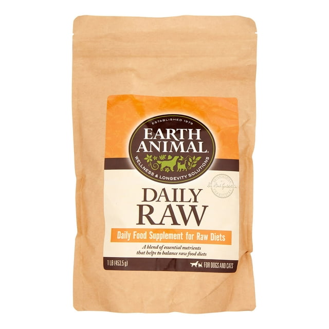 Earth Animal Daily Raw Complete Powder Dog & Cat Supplement, 1 Lb