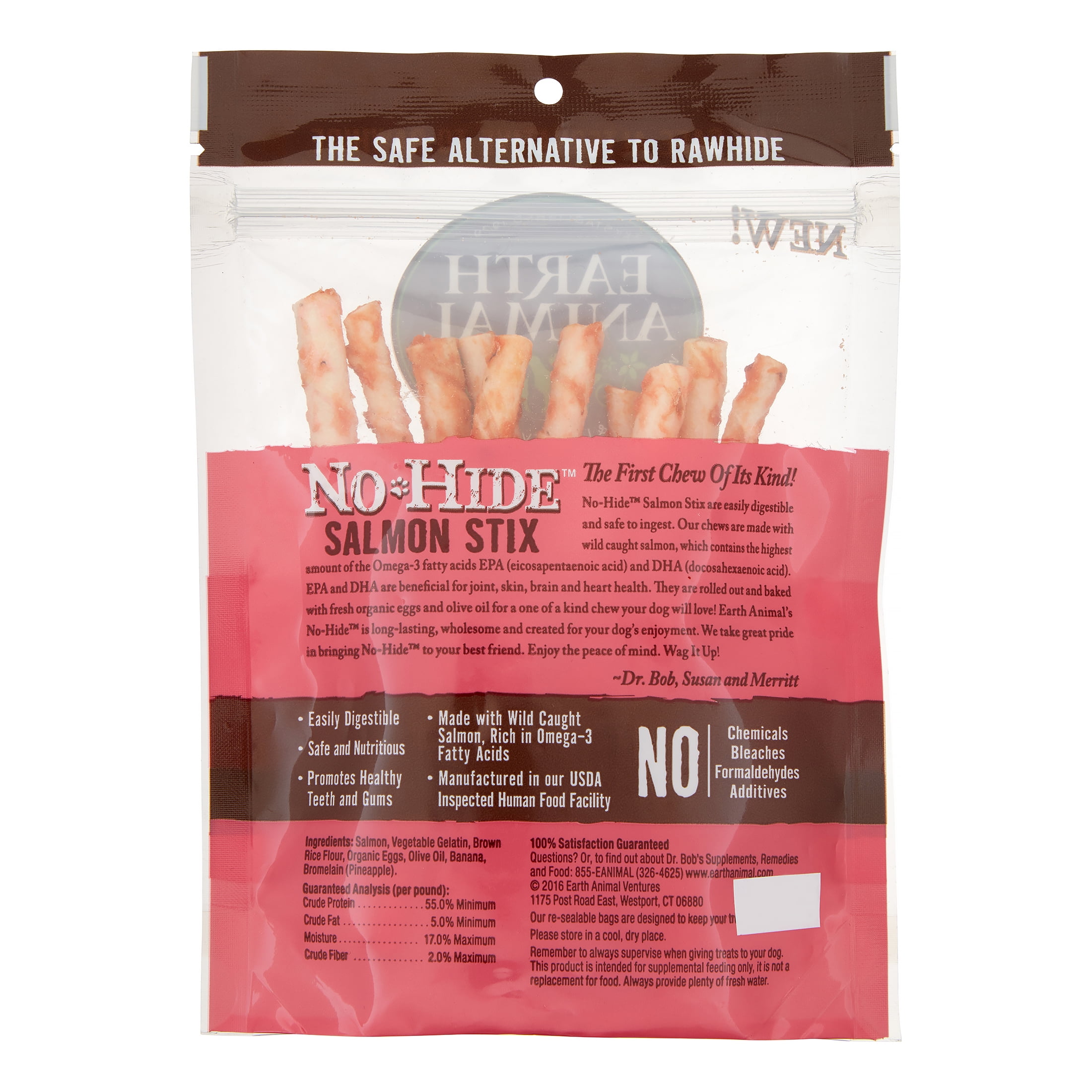 Earth Animal Wellness & Longevity Solutions No-Hide Salmon Stix Small Breed Dog Treats, 10 Ct
