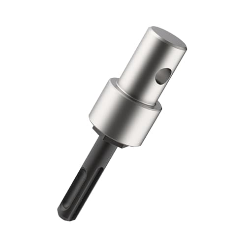 Earth Auger Drill Adapter – 1/2" SDS Plus For Corded & Cordless Drills – Compatible With 4" & 6" Auger Bits – Steel Construction With 2 Slots & 2 Pits