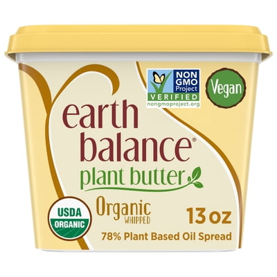 Earth Balance Plant Butter Organic Whipped Plant Based Oil Spread, 13 oz. Tub