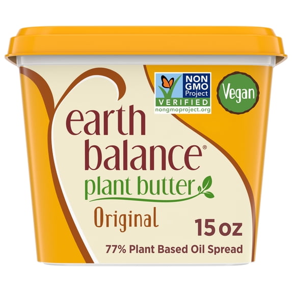 Earth Balance Plant Butter Original Plant Based Oil Spread, 15-oz. Tub