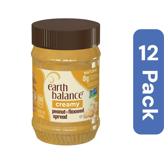 Earth Balance Peanut Butter Creamy Natural 16 oz (Pack Of 12)