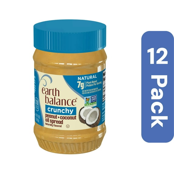 Earth Balance Peanut Butter Crunchy Coconut 16 oz (Pack Of 12)