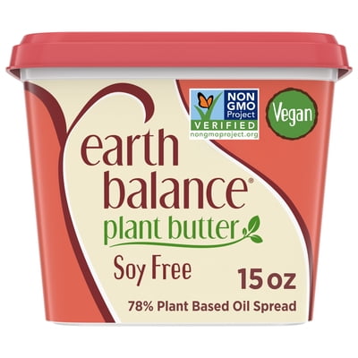 Earth Balance Plant Butter, Soy Free Vegan Spread, Non-GMO, 15 oz. Tub