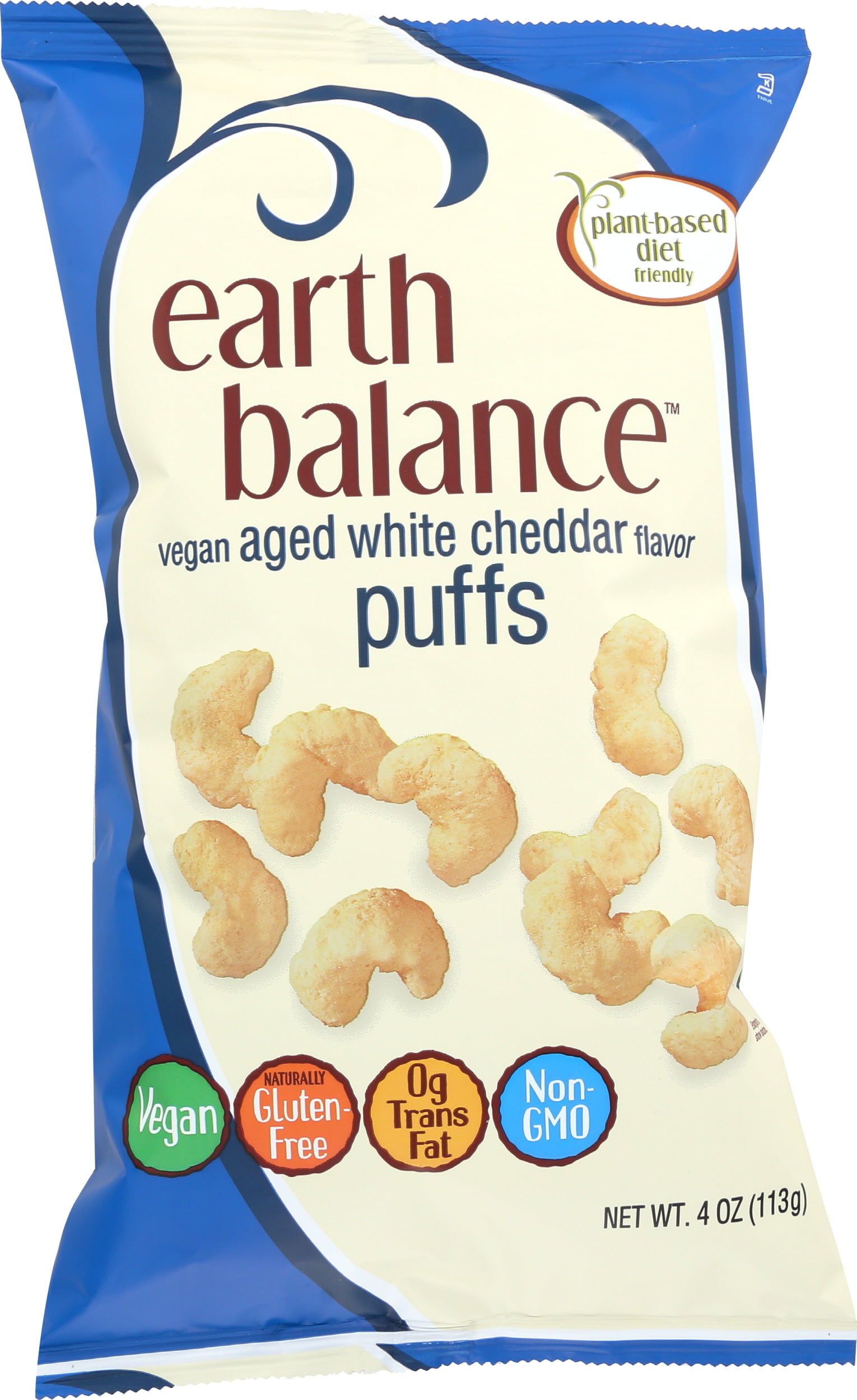 Earth Balance Vegan Aged White Cheddar Flavor Puffs, 4 oz, (Pack of 12 ...