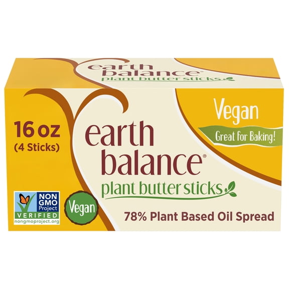 Earth Balance Plant Butter Sticks Vegan Plant Based Oil Spread, 16 oz., 4 Count