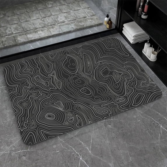 Earth Bath Mat,The Topographic map Non-Slip Volume Super Absorbent Fast Drying for Bathroom Kitchen Door mat,Eco-Friendly Easy to Clean 20×31Inch (50 * 80cm)