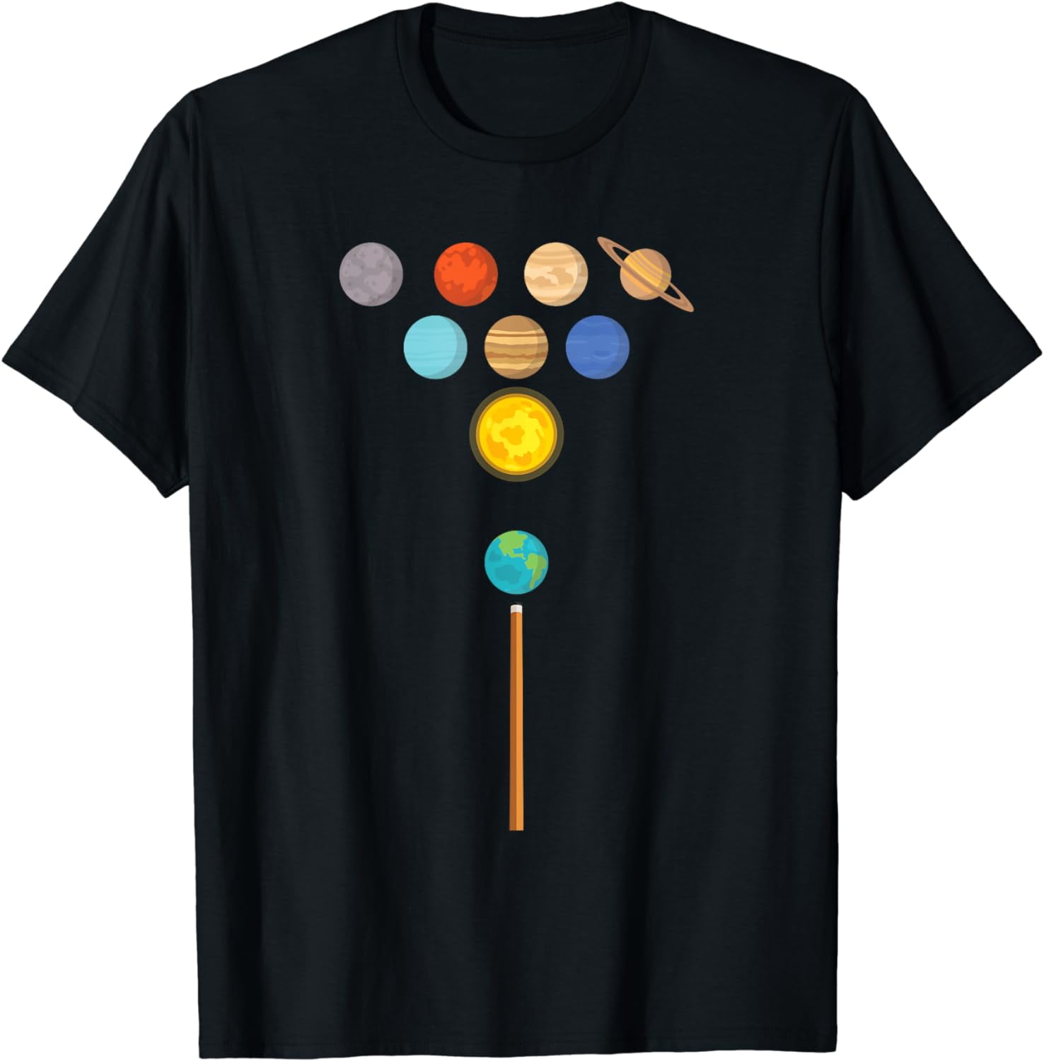 Earth Billiard Ball Strucking Funny Pool TShirt