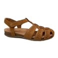 thumbnail image 1 of Earth Birdy Women's Leather Fisherman Sandals Size 9 Wide Brown-Tan Arch Support, 1 of 7