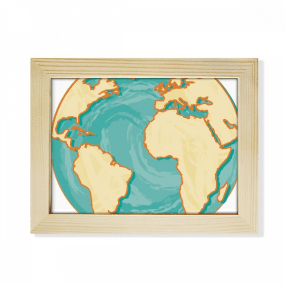 Earth Blue Ocean Yellow World Desktop Photo Frame Picture Art Decoration Painting 6x8 inch