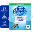thumbnail image 1 of Earth Breeze Laundry Detergent Sheets, Fresh Scent, Eco Friendly, 14 Count, 28 Loads, 1 of 15