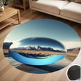 thumbnail image 1 of Earth Bubble Reflection Round Carpet Living Room Bedroom Home Decoration Coffee Table Mat Lounge Rug Chair Mats, 1 of 5