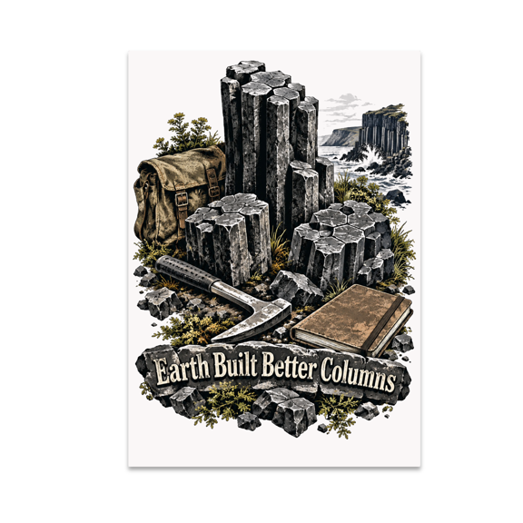 Earth Built Better Columns Basalt Columns Art - Rock Collector - 13x19 Poster Print