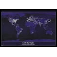 thumbnail image 1 of Earth By Night Map Laminated & Framed Poster (36 x 24), 1 of 1