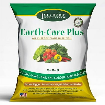 Earth-Care Plus 5-6-6 Organic Fast Acting Fertilizer for Plants - Water-Soluble Plant Food for Vegetables, Trees, and Flowers - Boost Growth for Lawns, & Gardens 4lb (1Pack)