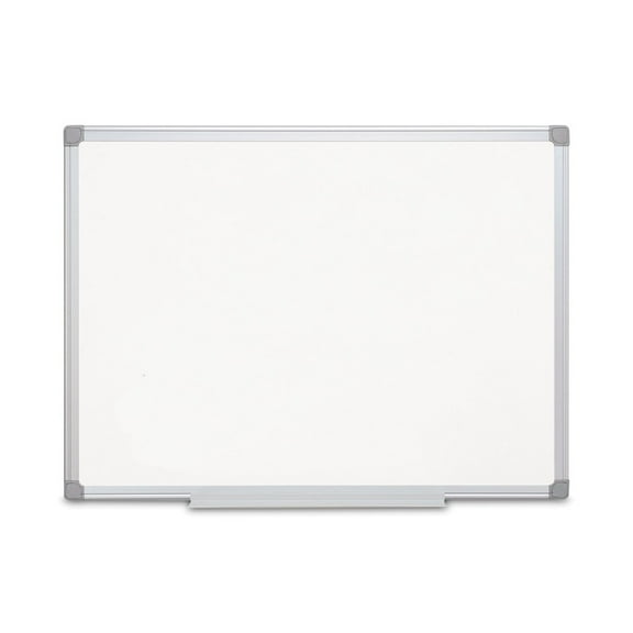 MasterVision CR0620030 Earth Silver 36 in. x 24 in. Easy Clean Magnetic Dry Erase Boards - White Surface/Satin Aluminum Frame