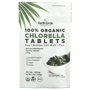 Earth Circle Organics 100% Organic Chlorella Tablets, 250 mg, 400 Tablets 62 mg Per Tablet
